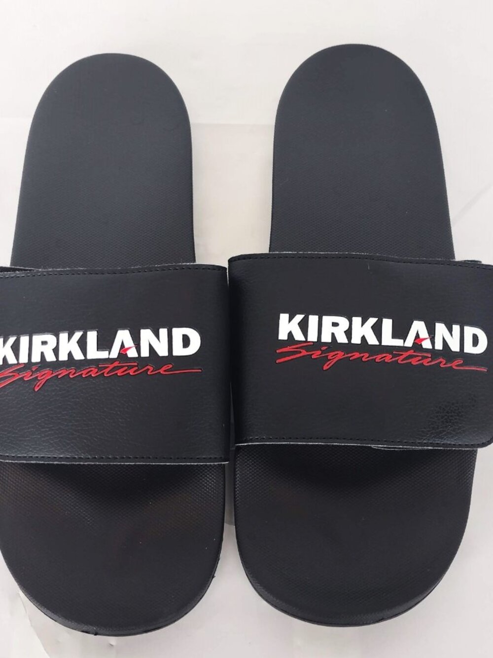 Kirkland Signature Slides Black Logo US Men's Size 12 EU 45